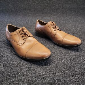Clarks Mens Tilden Cap Tan Leather Lace-Up Oxfords Shoes Sz 7.5 Medium